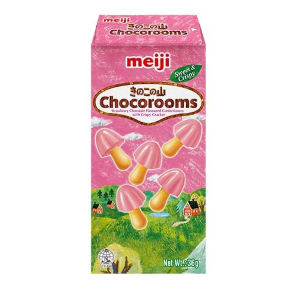 MEIJI Biscuits au Chocolat & Fraise Chocorooms - Oishii Mart